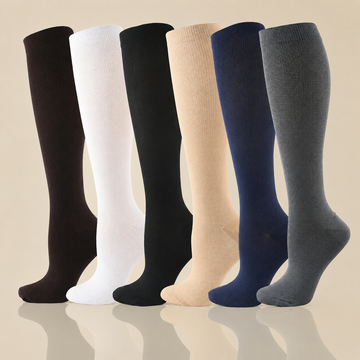 2 Pairs Compression Knee-High Socks – Circulation & Comfort Support