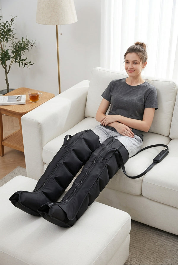Electric Pneumatic Leg Massager – Extended Thigh, Calf & Foot Compression with Remote