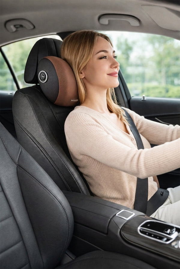 Ergonomic Memory Foam Car Seat Cushion – Lumbar & Headrest Support Set