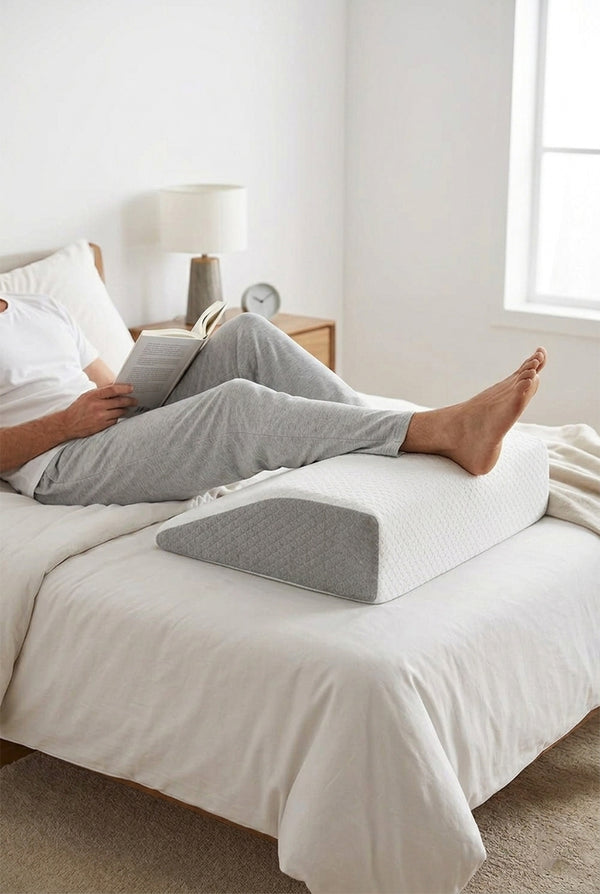 Memory Foam Leg Elevation Pillow – Wedge Support Cushion for Comfortable Sleep
