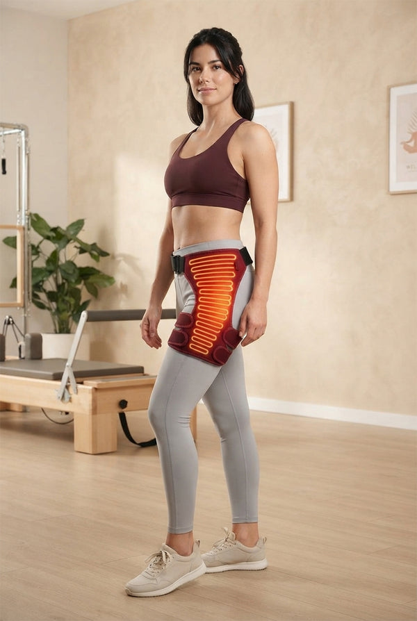 Heated Hip Support Wrap with Massage – USB-Powered Brace for Lower Back & Hip Comfort