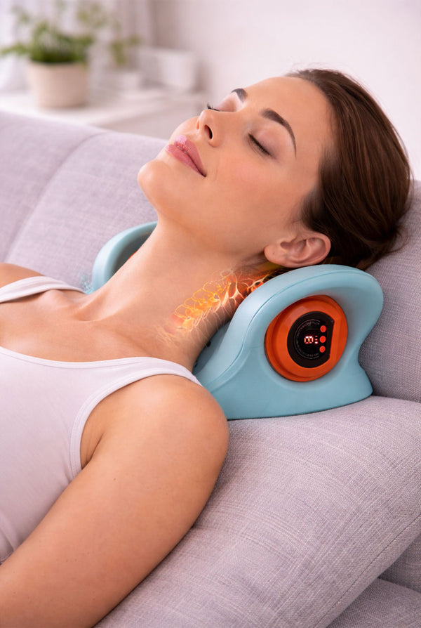 Portable Cervical Neck Massager – Traction & Acupressure Support Pillow