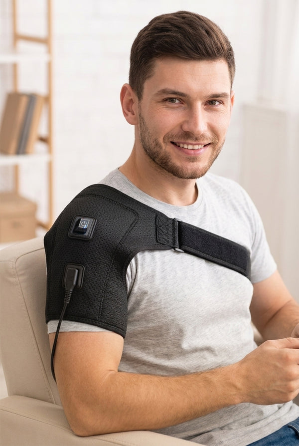 Heated Shoulder Support Brace – 3-Level Massage & Warm Compression (Plug-In)