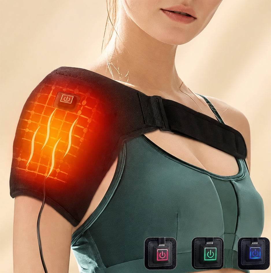 Heated Shoulder Support Brace – 3-Level Massage & Warm Compression (Plug-In)