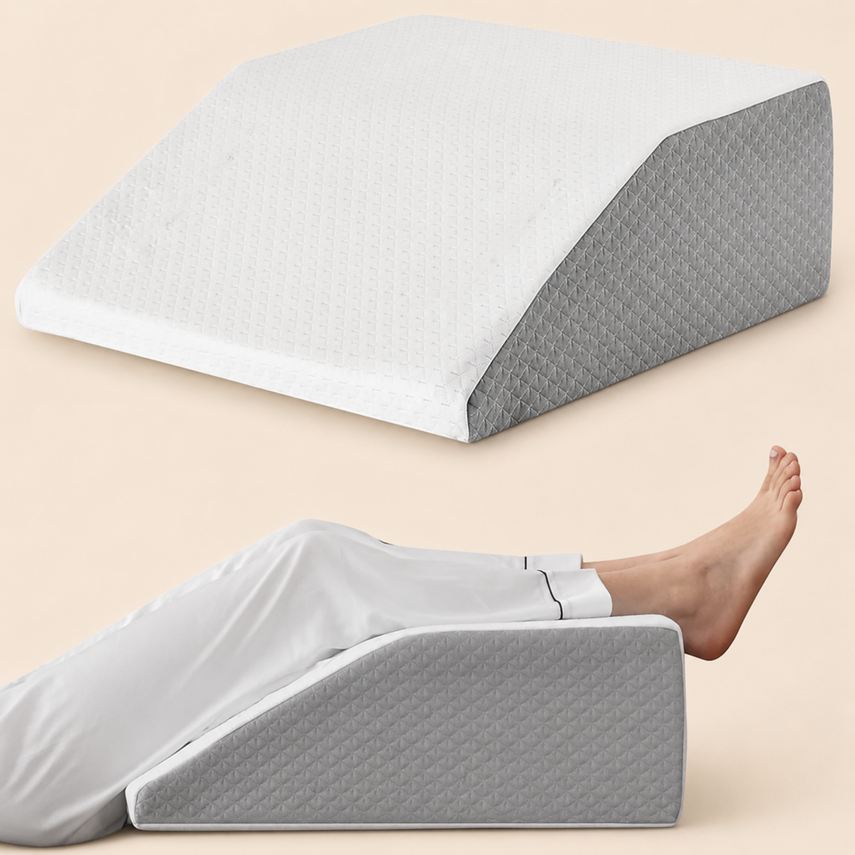 Memory Foam Leg Elevation Pillow – Wedge Support Cushion for Comfortable Sleep
