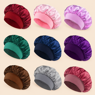 Women’s Satin Hair Bonnet – Soft Elastic Sleep Cap for Hair Care