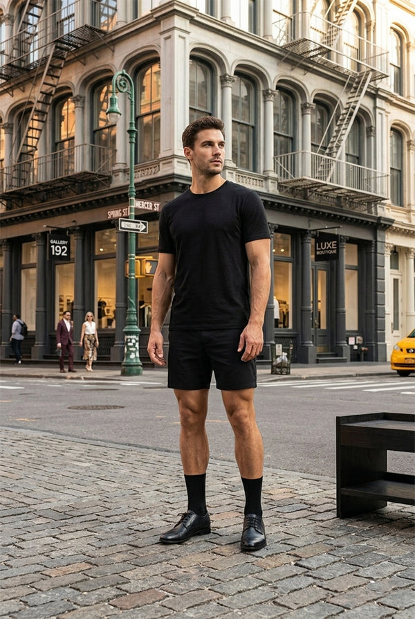 5 Pairs Men’s Bamboo Fiber Socks – Breathable Business & Casual Crew