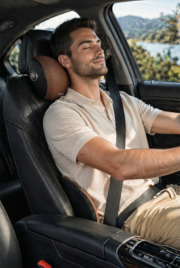 Ergonomic Memory Foam Car Seat Cushion – Lumbar & Headrest Support Set