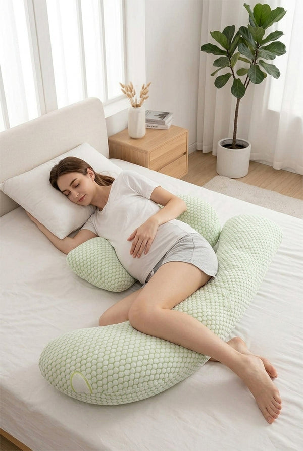 Adjustable Pregnancy Body Pillow Set – Maternity Support Cushion for Side Sleepers