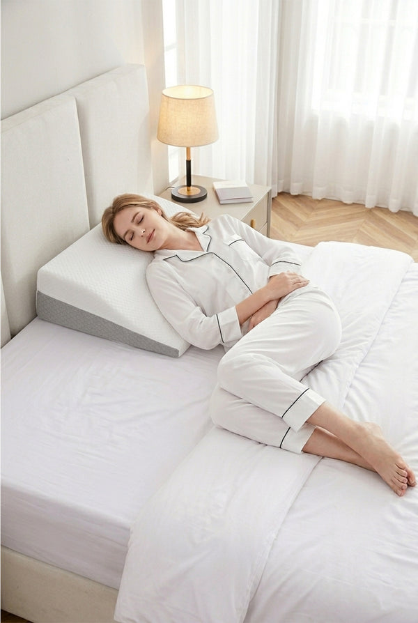 Memory Foam Leg Elevation Pillow – Wedge Support Cushion for Comfortable Sleep