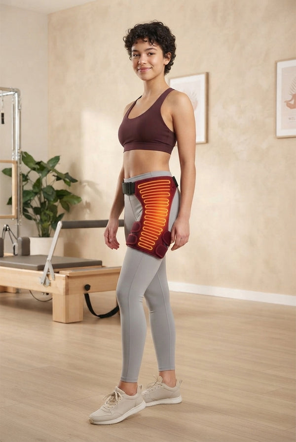 Heated Hip Support Wrap with Massage – USB-Powered Brace for Lower Back & Hip Comfort