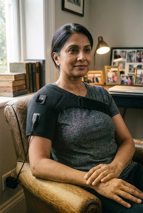 Heated Shoulder Support Brace – 3-Level Massage & Warm Compression (Plug-In)