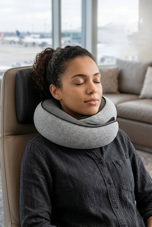 Adjustable Memory Foam Travel Neck Pillow – Portable U-Shape Support