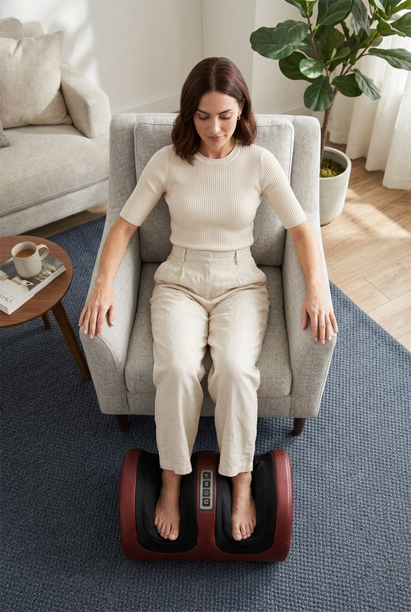 Shiatsu Foot & Calf Massager – Heated Kneading Relief for Tired Muscles