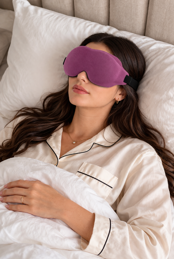 3D Contoured Eye Sleep Mask – Soft Padded Light Blocking Blindfold