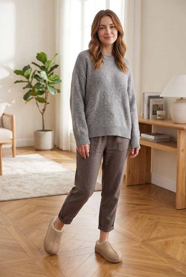 Women’s Warm Plush Platform Slippers – Non-Slip Winter Home Shoes