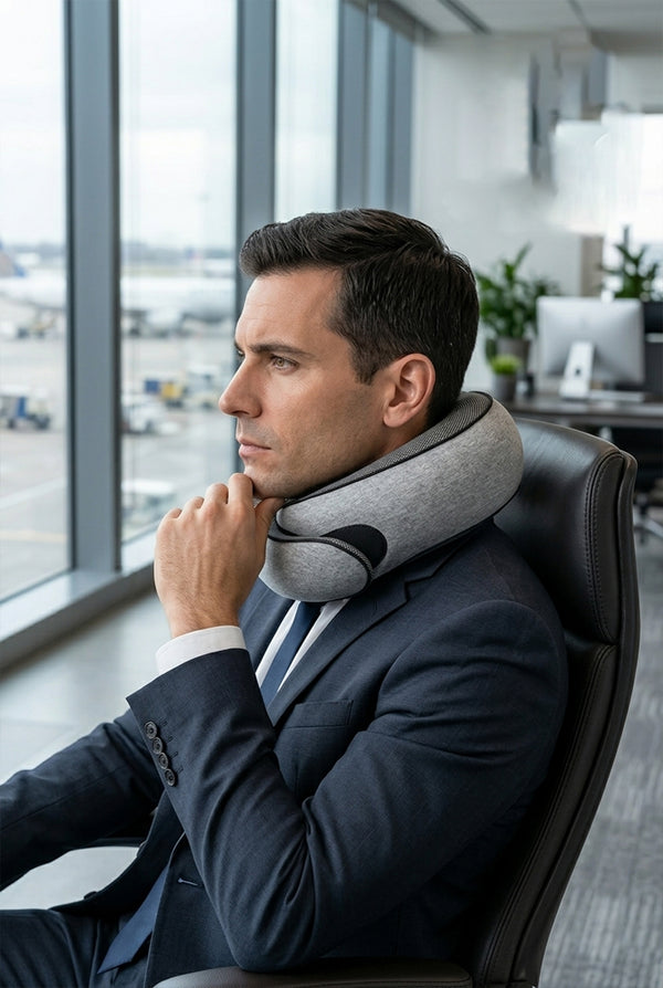 Adjustable Memory Foam Travel Neck Pillow – Portable U-Shape Support