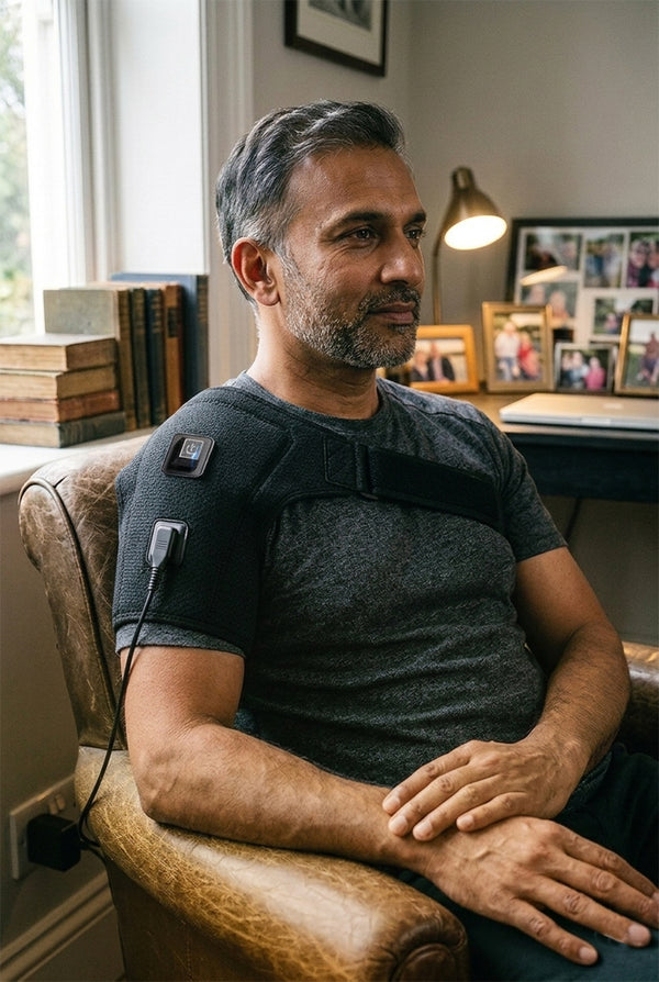Heated Shoulder Support Brace – 3-Level Massage & Warm Compression (Plug-In)
