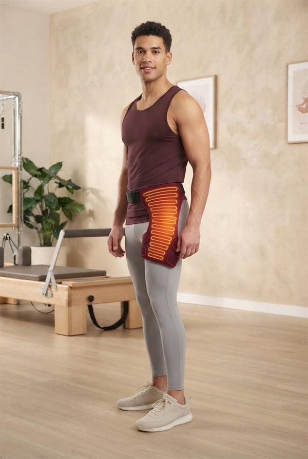Heated Hip Support Wrap with Massage – USB-Powered Brace for Lower Back & Hip Comfort