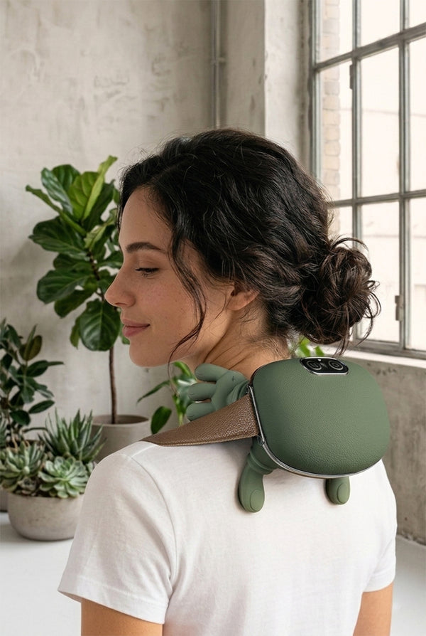 Wireless Neck & Shoulder Massager – Kneading Trapezius Support with Brushless Motor