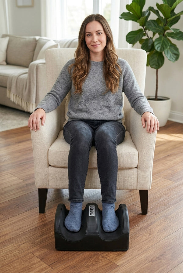 Shiatsu Foot & Calf Massager – Heated Kneading Relief for Tired Muscles