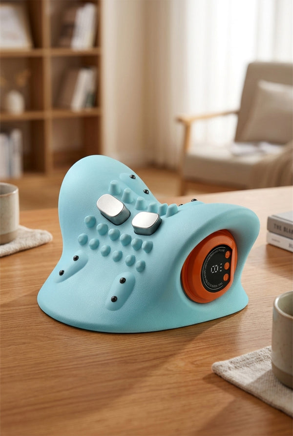 Portable Cervical Neck Massager – Traction & Acupressure Support Pillow