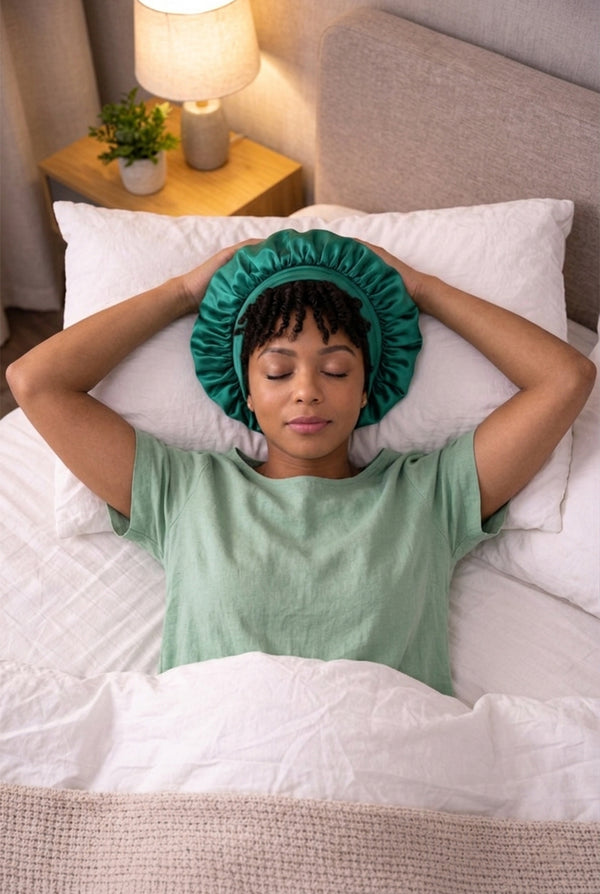 Women’s Satin Hair Bonnet – Soft Elastic Sleep Cap for Hair Care
