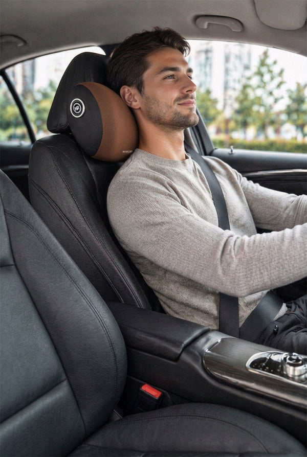 Ergonomic Memory Foam Car Seat Cushion – Lumbar & Headrest Support Set