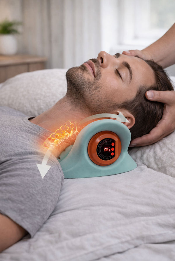 Portable Cervical Neck Massager – Traction & Acupressure Support Pillow