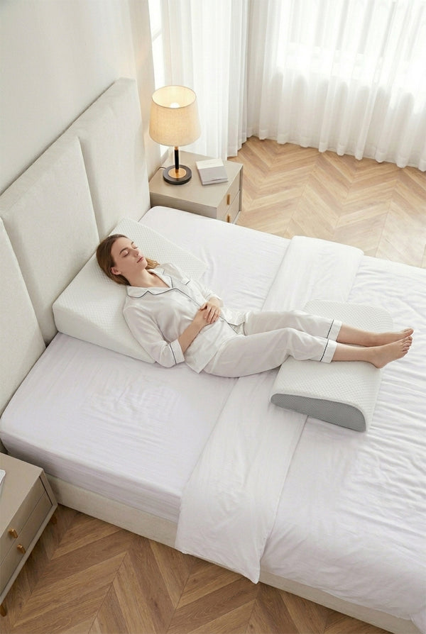 Memory Foam Leg Elevation Pillow – Wedge Support Cushion for Comfortable Sleep