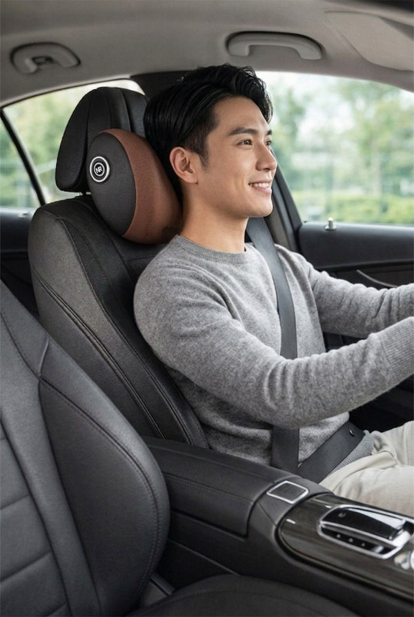 Ergonomic Memory Foam Car Seat Cushion – Lumbar & Headrest Support Set