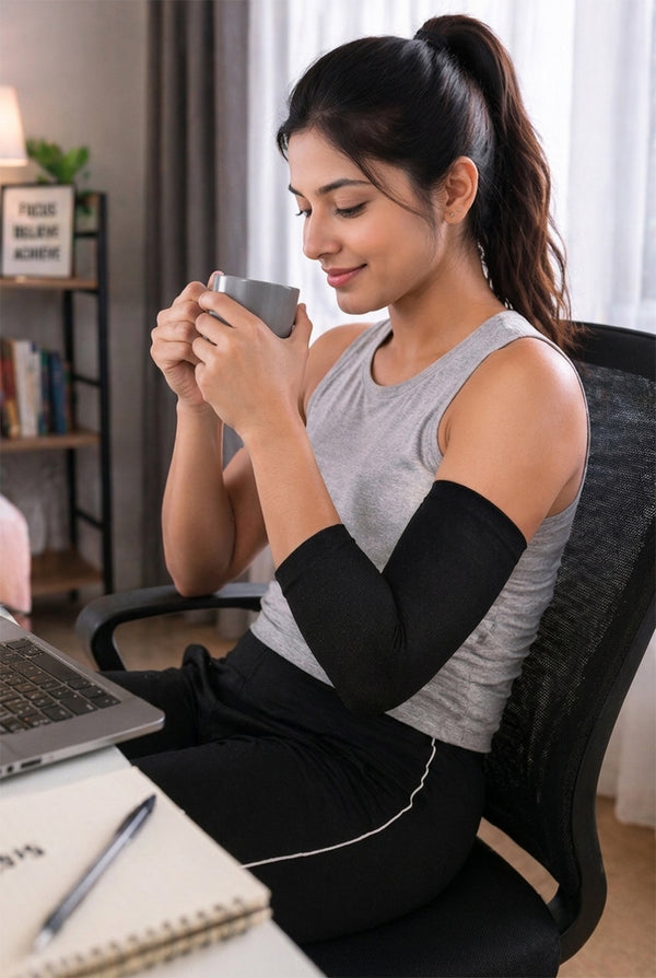 Breathable Elbow Compression Sleeve – Elastic Arm Support Brace
