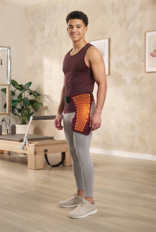 Heated Hip Support Wrap with Massage – USB-Powered Brace for Lower Back & Hip Comfort