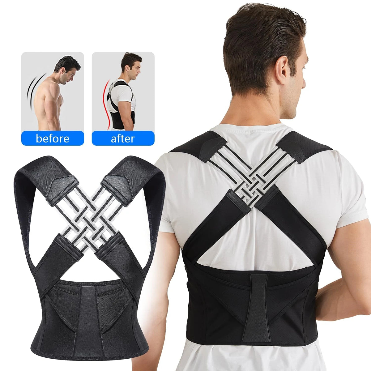 Adjustable Posture Corrector – Upper & Lower Back Support Brace