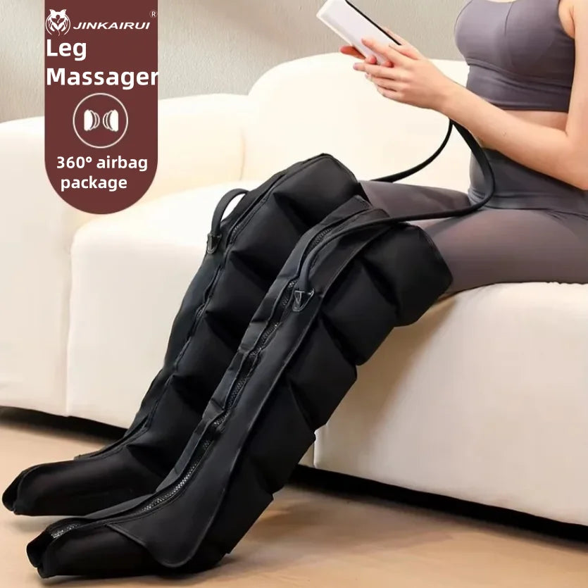 Electric Pneumatic Leg Massager – Extended Thigh, Calf & Foot Compression with Remote
