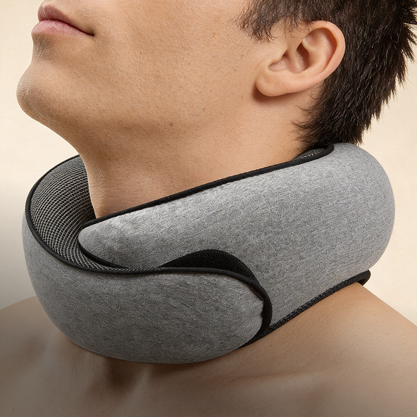 Adjustable Memory Foam Travel Neck Pillow – Portable U-Shape Support