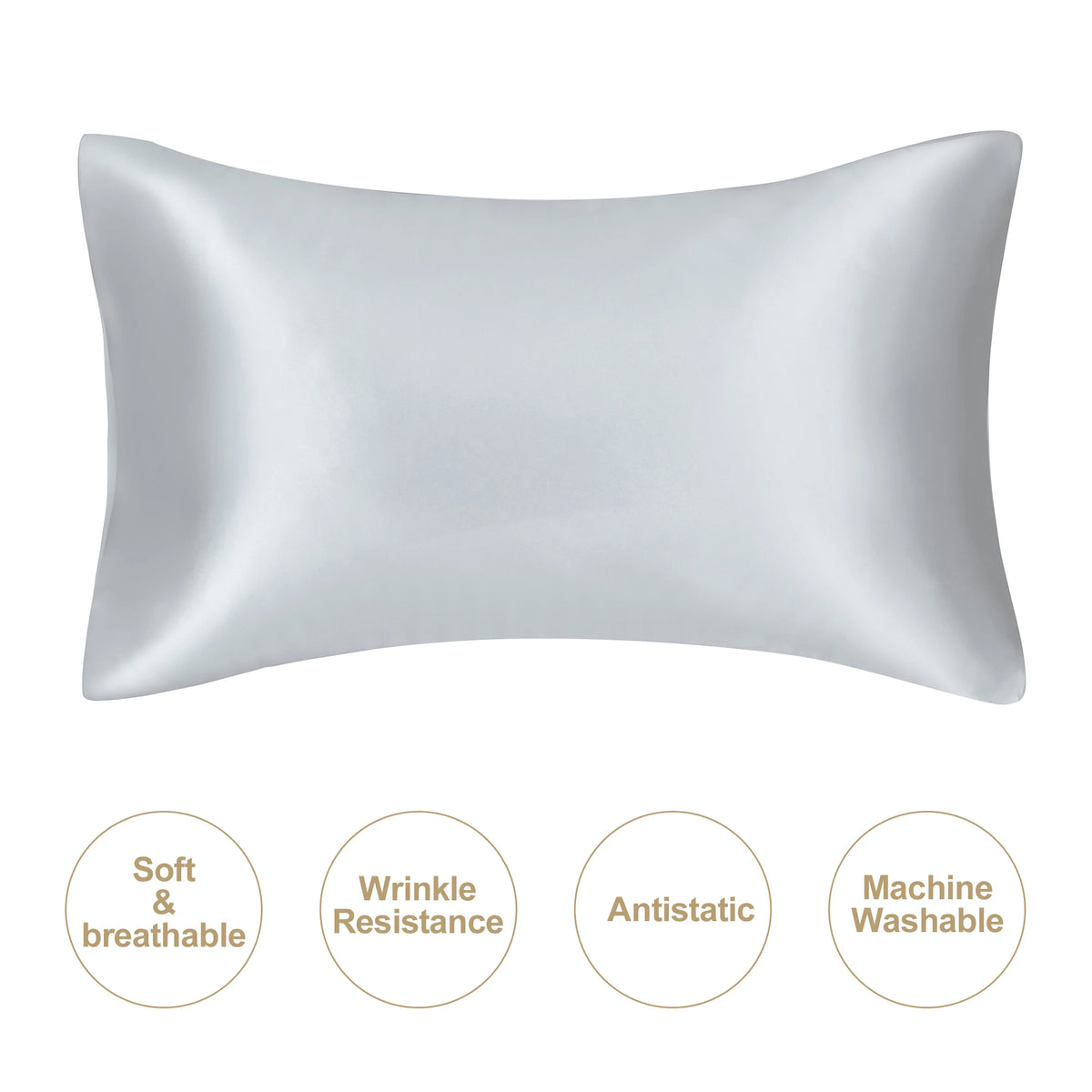 Natural Mulberry Silk Pillowcase – Silky Smooth Standard & Queen Size
