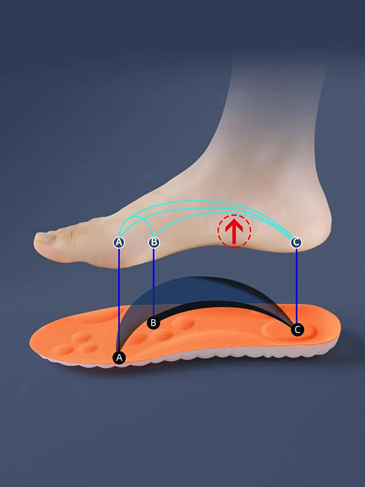 Breathable Latex Sport Insoles – Shock Absorption & Arch Support (1–4 Pairs)