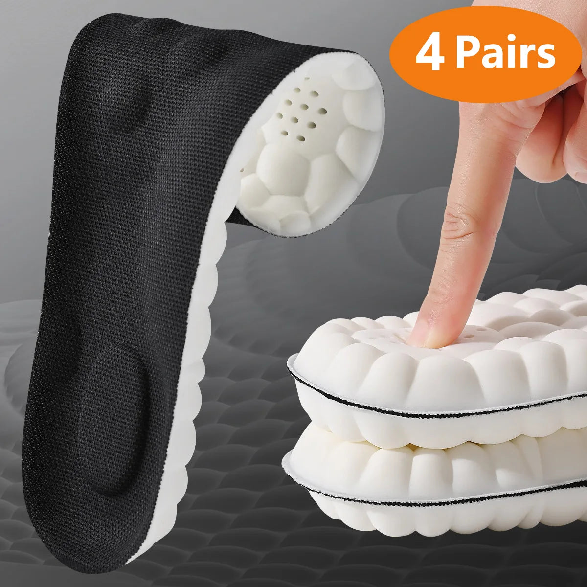 Breathable Latex Sport Insoles – Shock Absorption & Arch Support (1–4 Pairs)