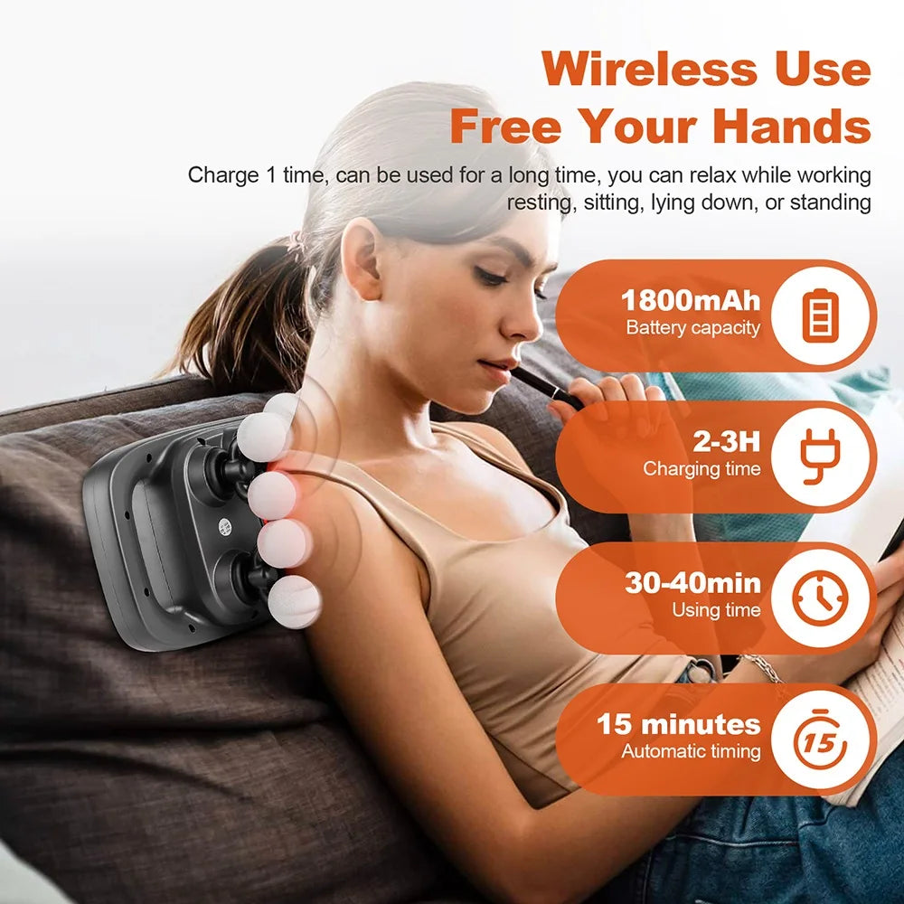16-Head Percussion Massage Gun – High-Frequency Muscle Relief Device
