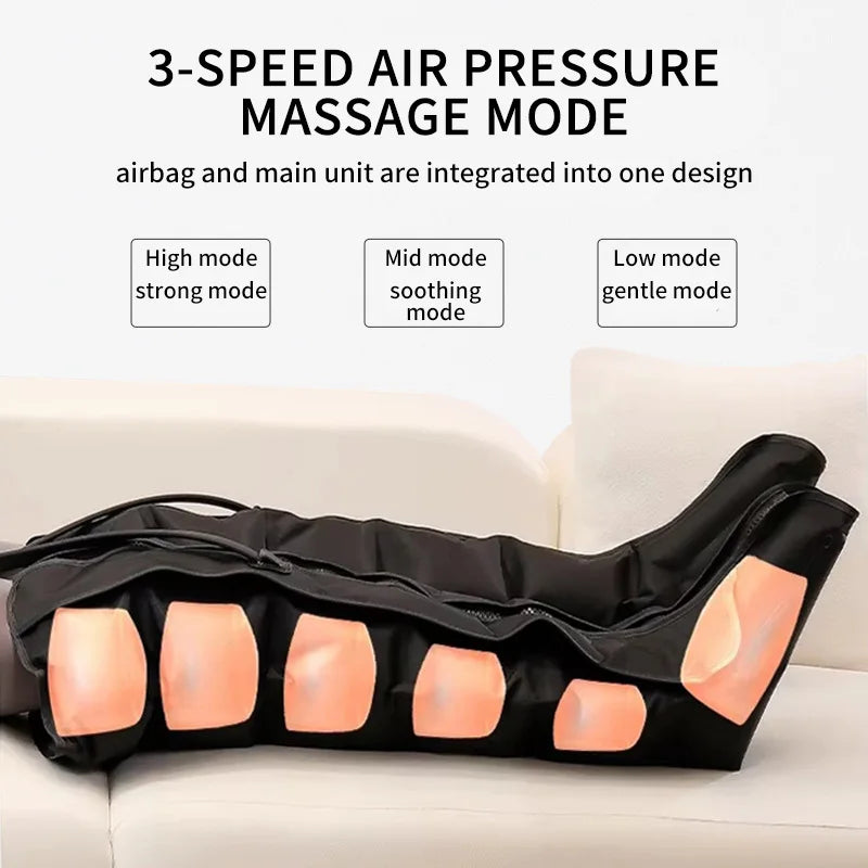 Electric Pneumatic Leg Massager – Extended Thigh, Calf & Foot Compression with Remote