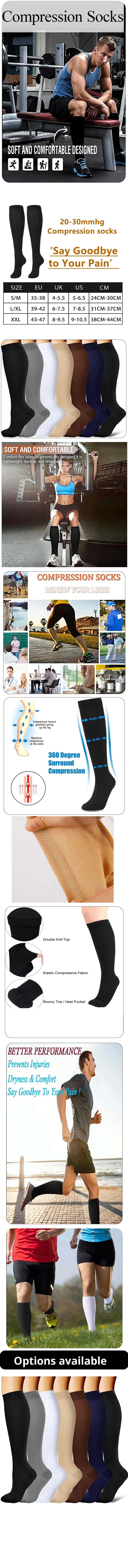 2 Pairs Compression Knee-High Socks – Circulation & Comfort Support