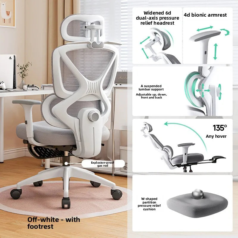 Ergonomic Gaming & Office Chair – Reclining with Lumbar Support & 4D Armrests