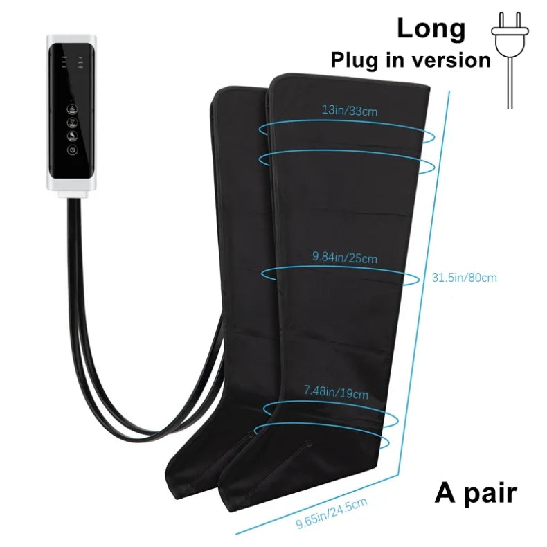 Electric Pneumatic Leg Massager – Extended Thigh, Calf & Foot Compression with Remote