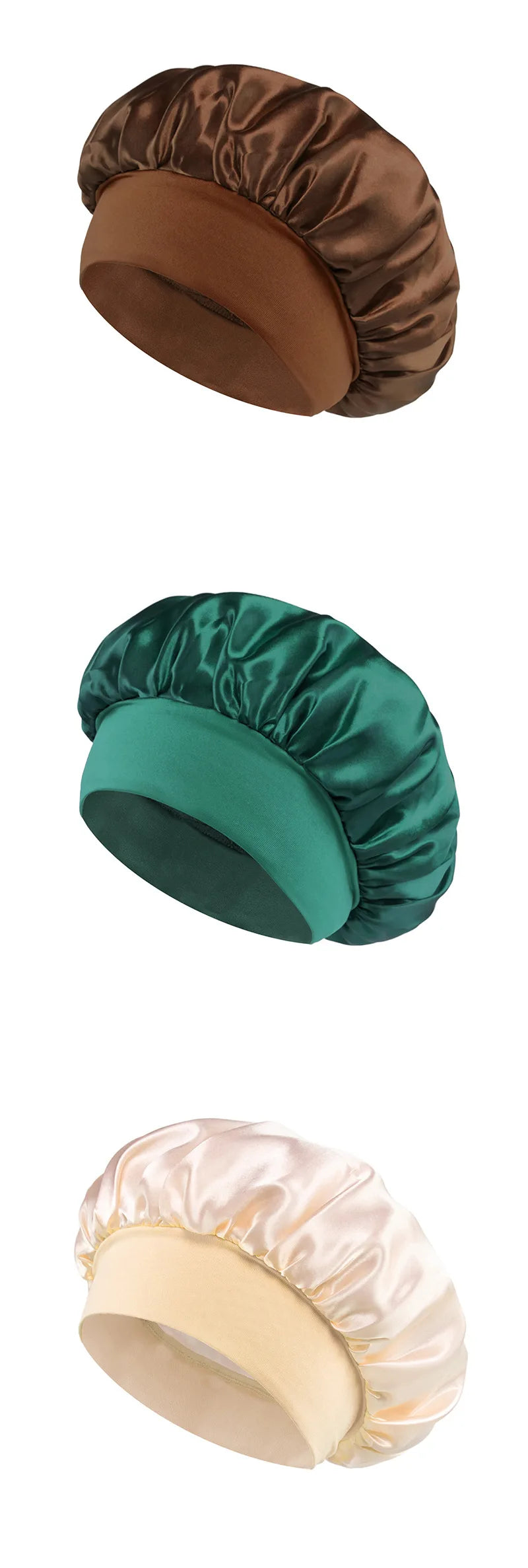 Women’s Satin Hair Bonnet – Soft Elastic Sleep Cap for Hair Care