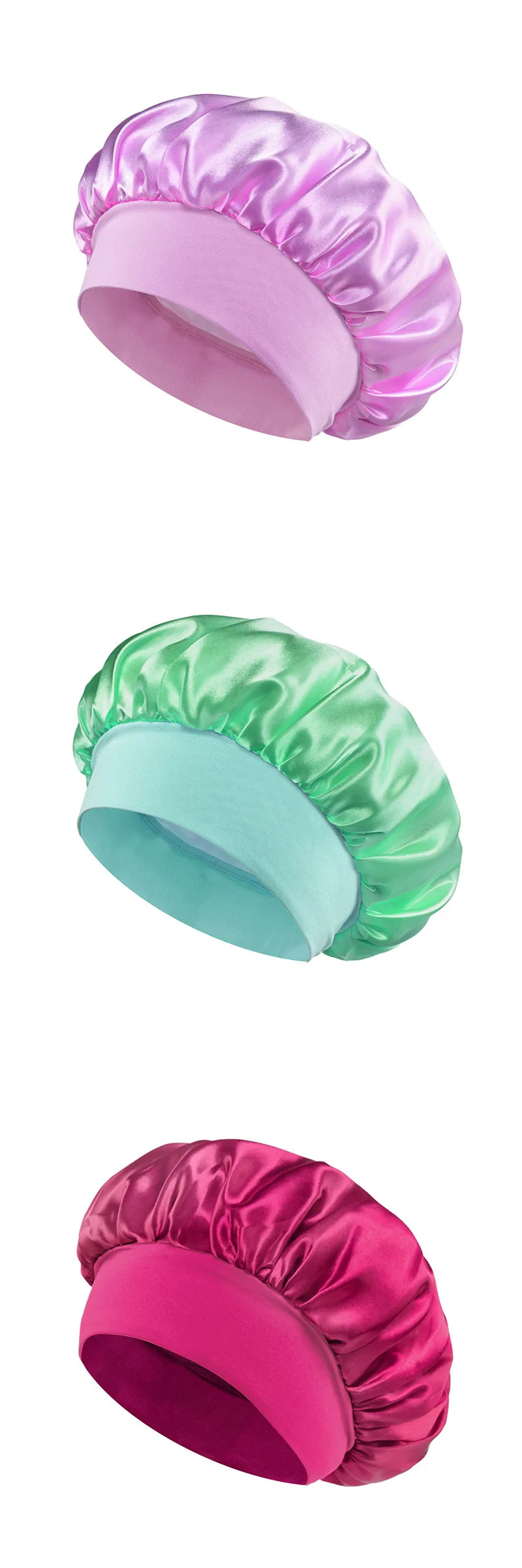 Women’s Satin Hair Bonnet – Soft Elastic Sleep Cap for Hair Care