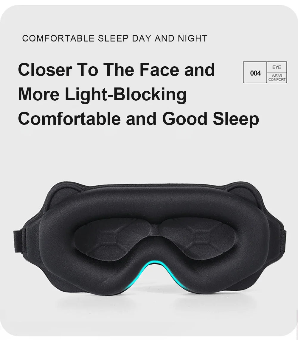 3D Contoured Eye Sleep Mask – Soft Padded Light Blocking Blindfold