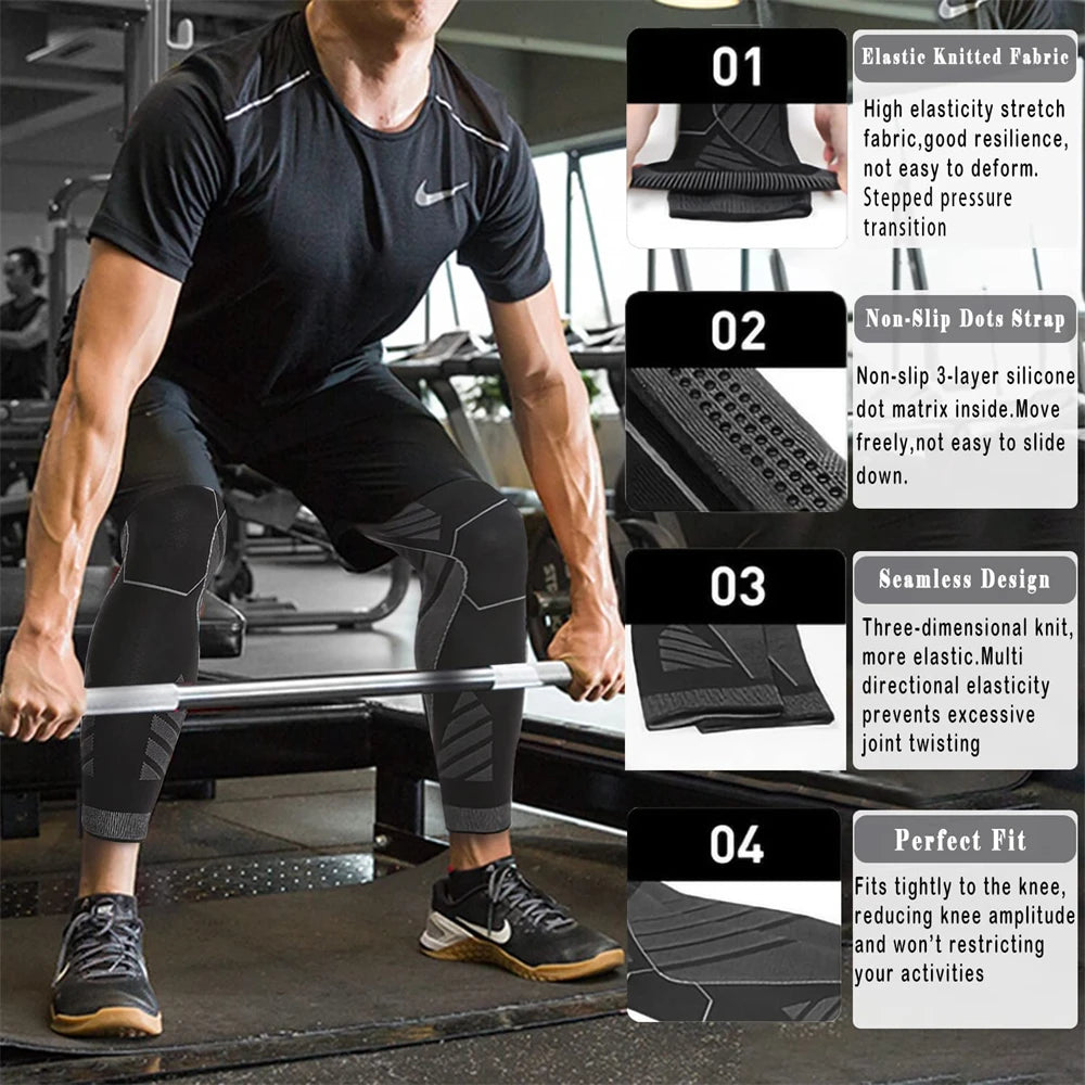 Full Leg Compression Sleeve – Long Knee Support for Sports & Pain Relief