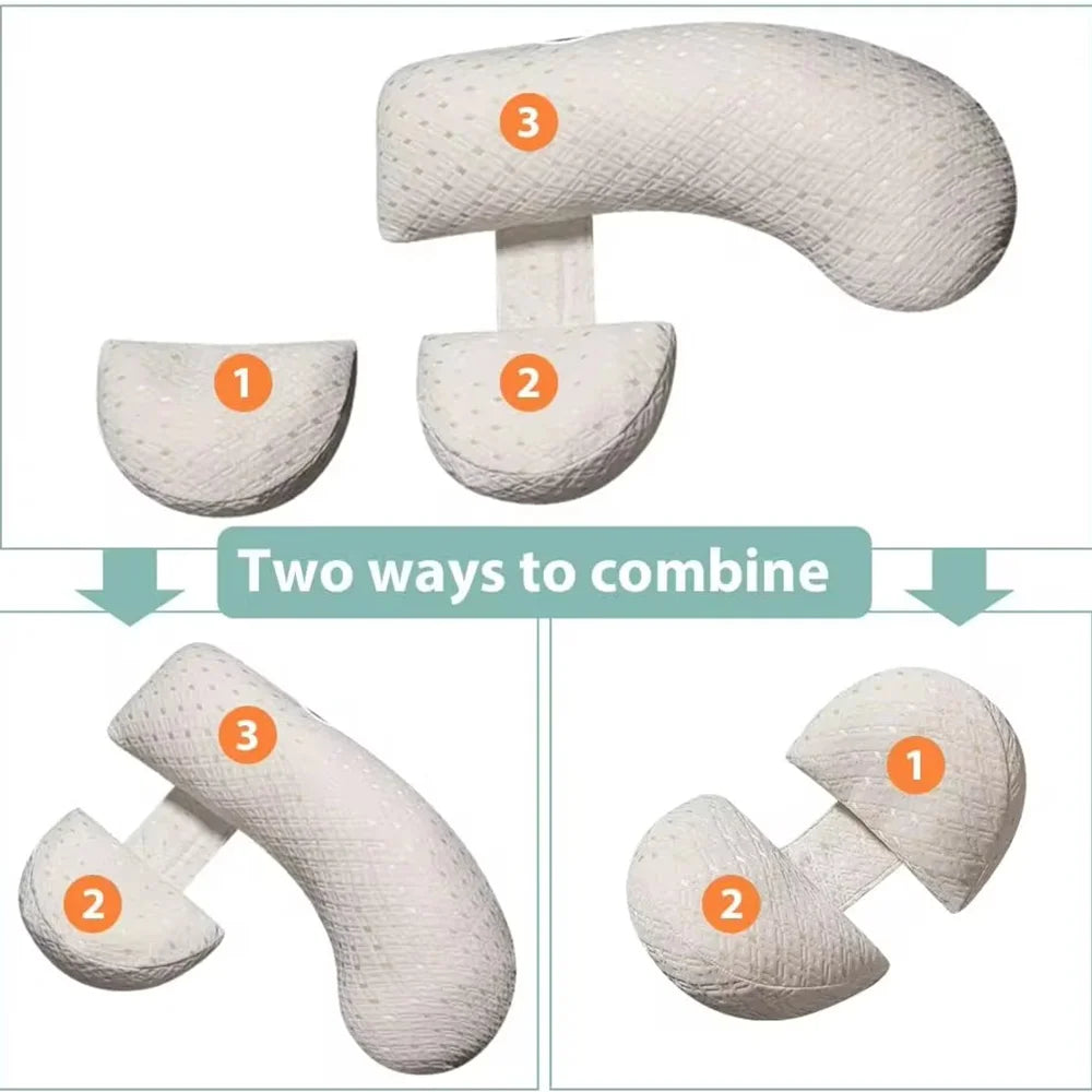 Adjustable Pregnancy Body Pillow Set – Maternity Support Cushion for Side Sleepers