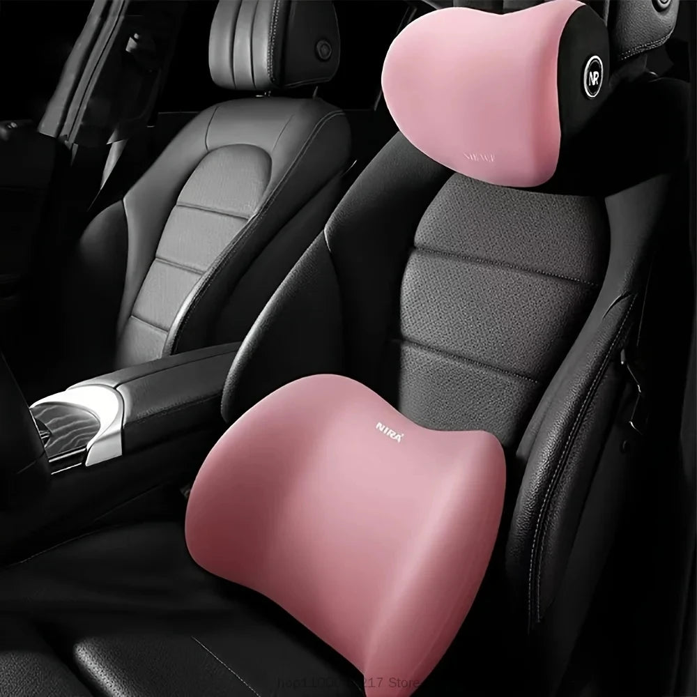 Ergonomic Memory Foam Car Seat Cushion – Lumbar & Headrest Support Set